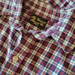 Vermont Flannel Co. Men’s Medium Button Down Shirt Blue Red White Plaid USA Made